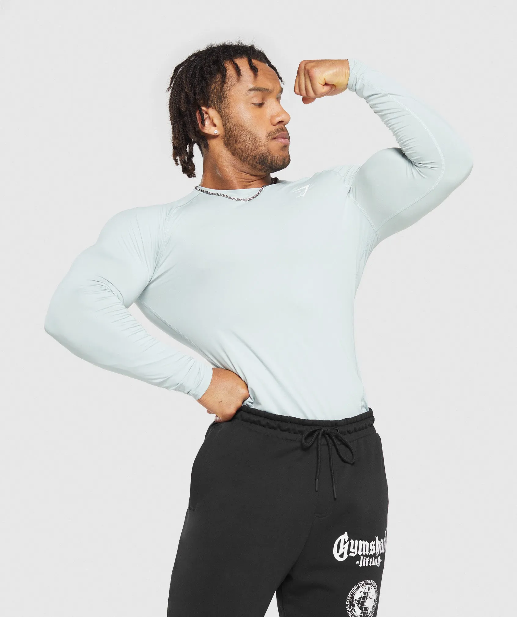 Gymshark Element Baselayer Long Sleeve T-Shirt - Cool Blue