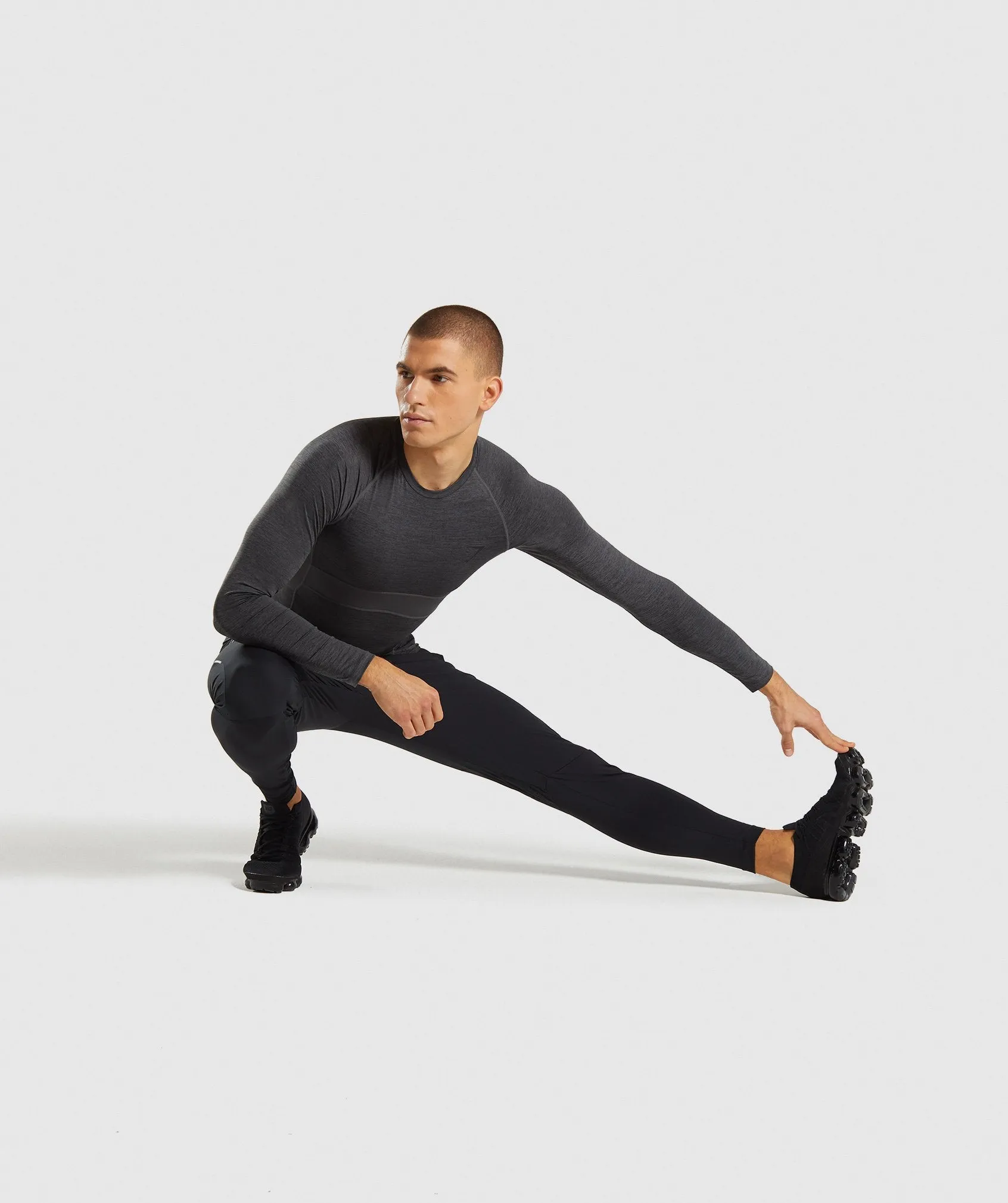 Gymshark Element  Baselayer Long Sleeve Top - Black Marl