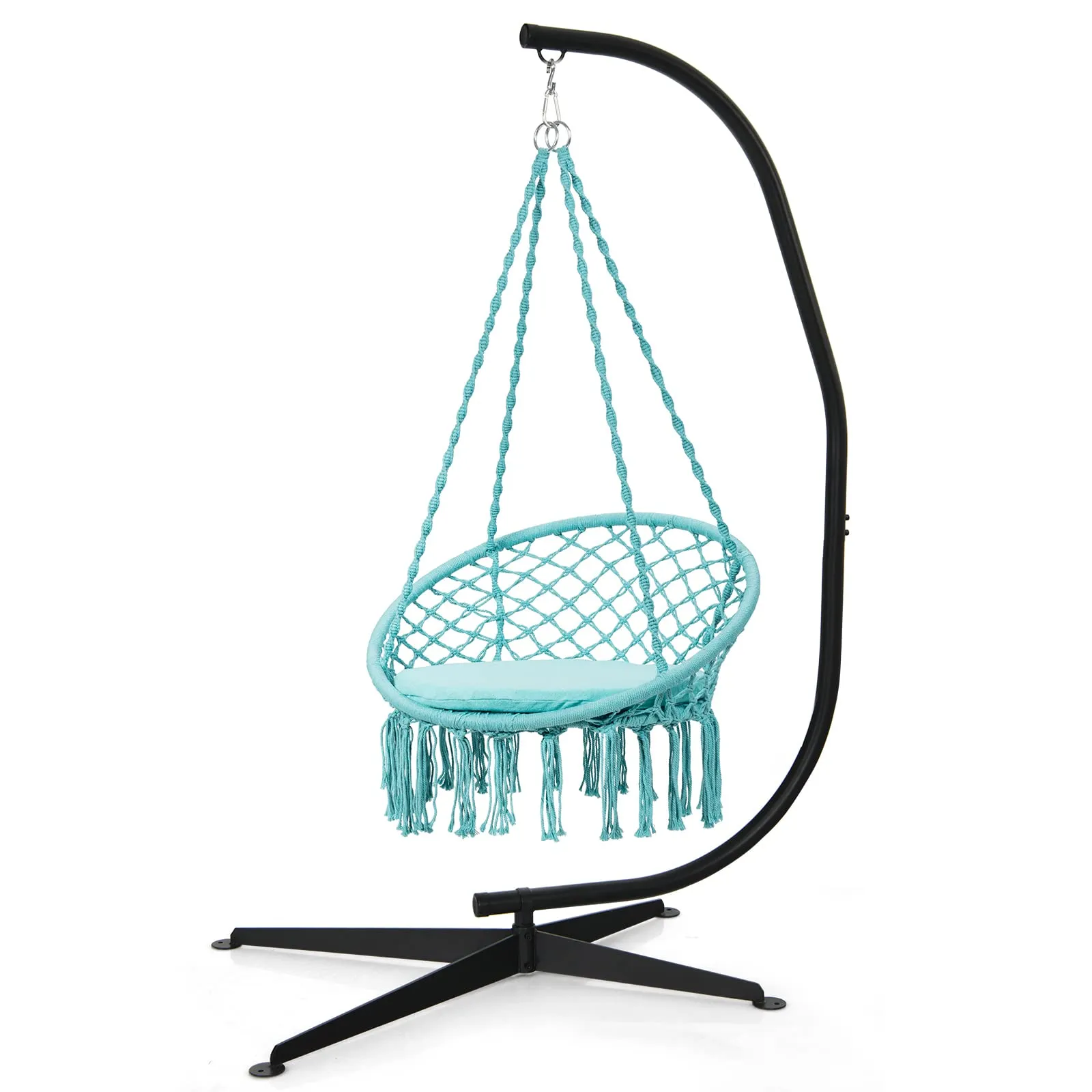 Hammock Stand, Steel C Stand for Hanging Chair, 360-Degree Rotation Egg Chair Stand