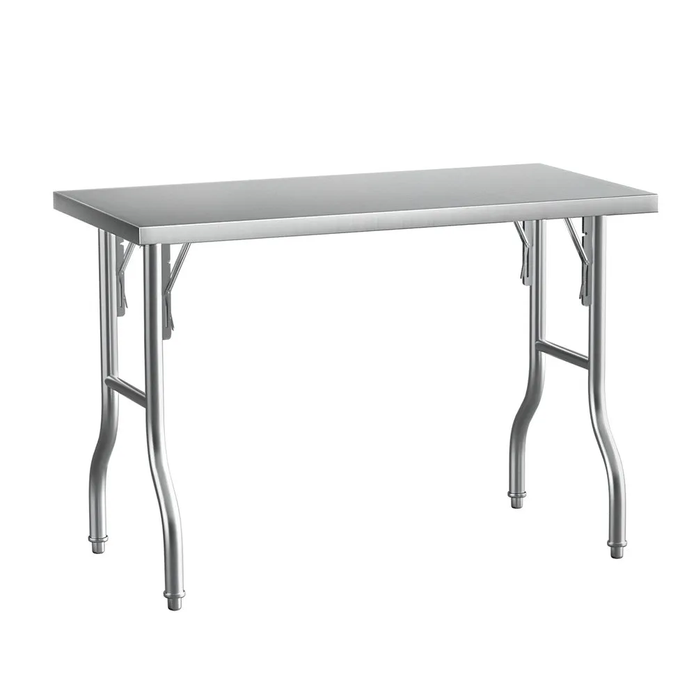 Heavy Duty Foldable Stainless Steel Kitchen Bench - Cefito