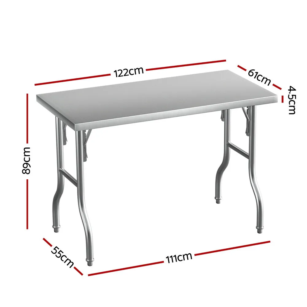 Heavy Duty Foldable Stainless Steel Kitchen Bench - Cefito