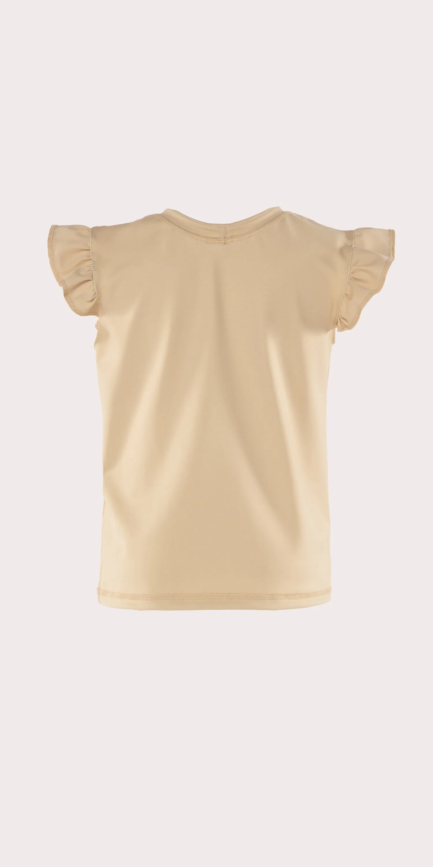 Khaki - Kids Ruffle Sleeveless Top