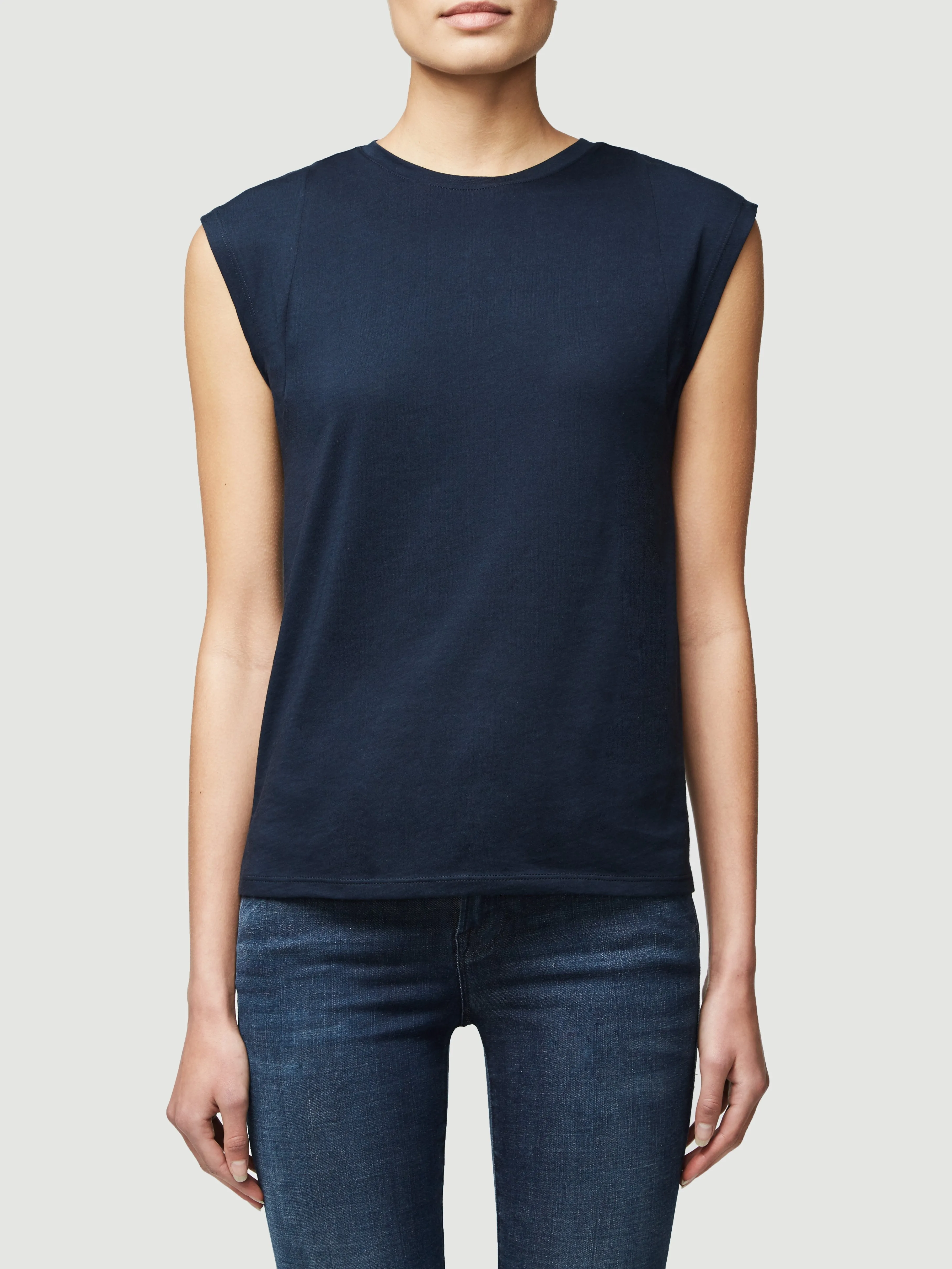 Le Mid Rise Muscle Tee -- Navy