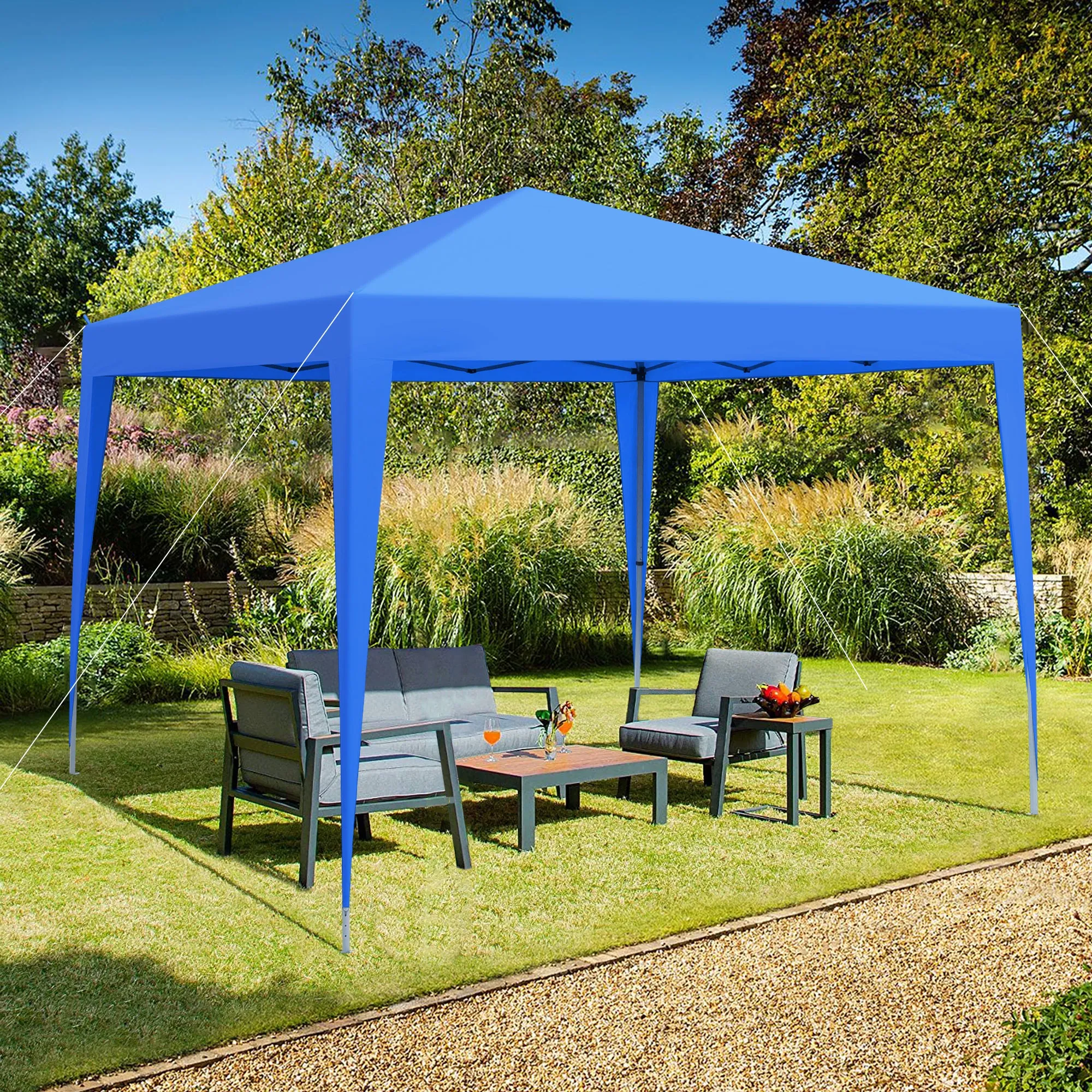 Lucina 10 x 10 ft Pop Up Gazebo Canopy Tent - Blue