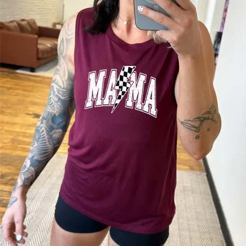 Mama Lightning Bolt Muscle Tank