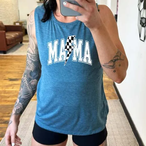 Mama Lightning Bolt Muscle Tank