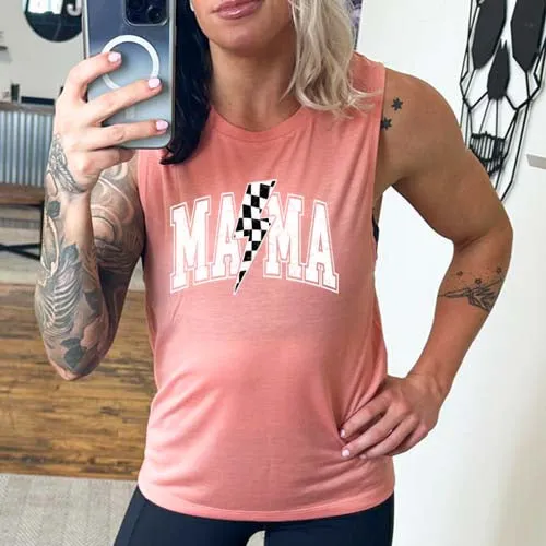 Mama Lightning Bolt Muscle Tank