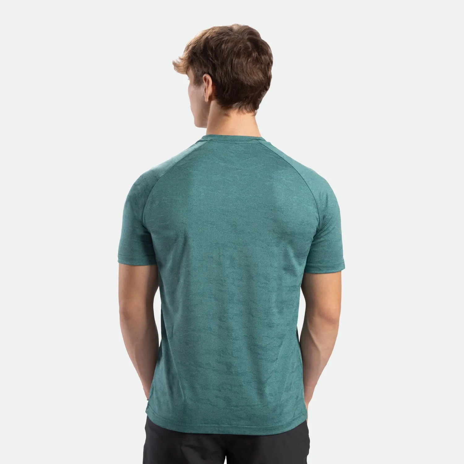 MEN-GO BEYOND-CAMO-T-SHIRT (DARK-CYAN)