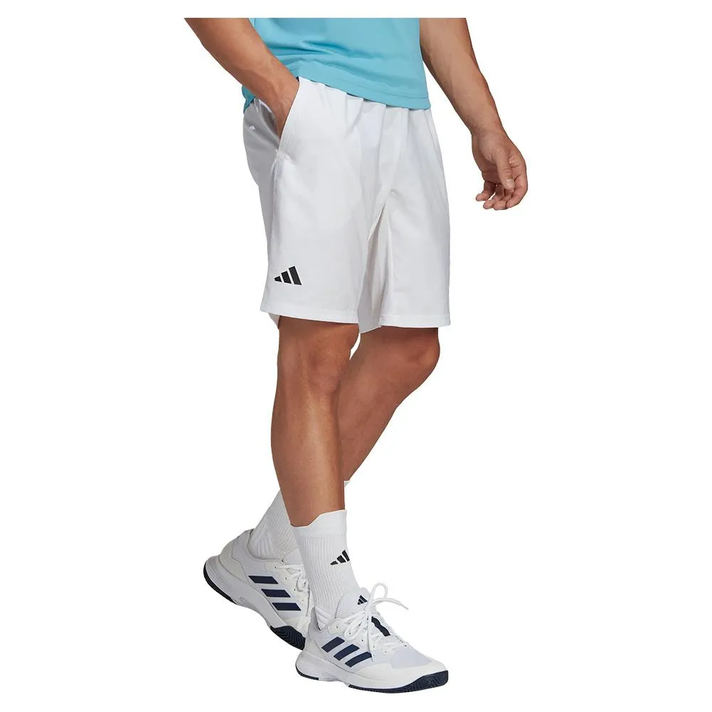 Men's Club 3-Stripe 9 Inch Tennis Shorts White