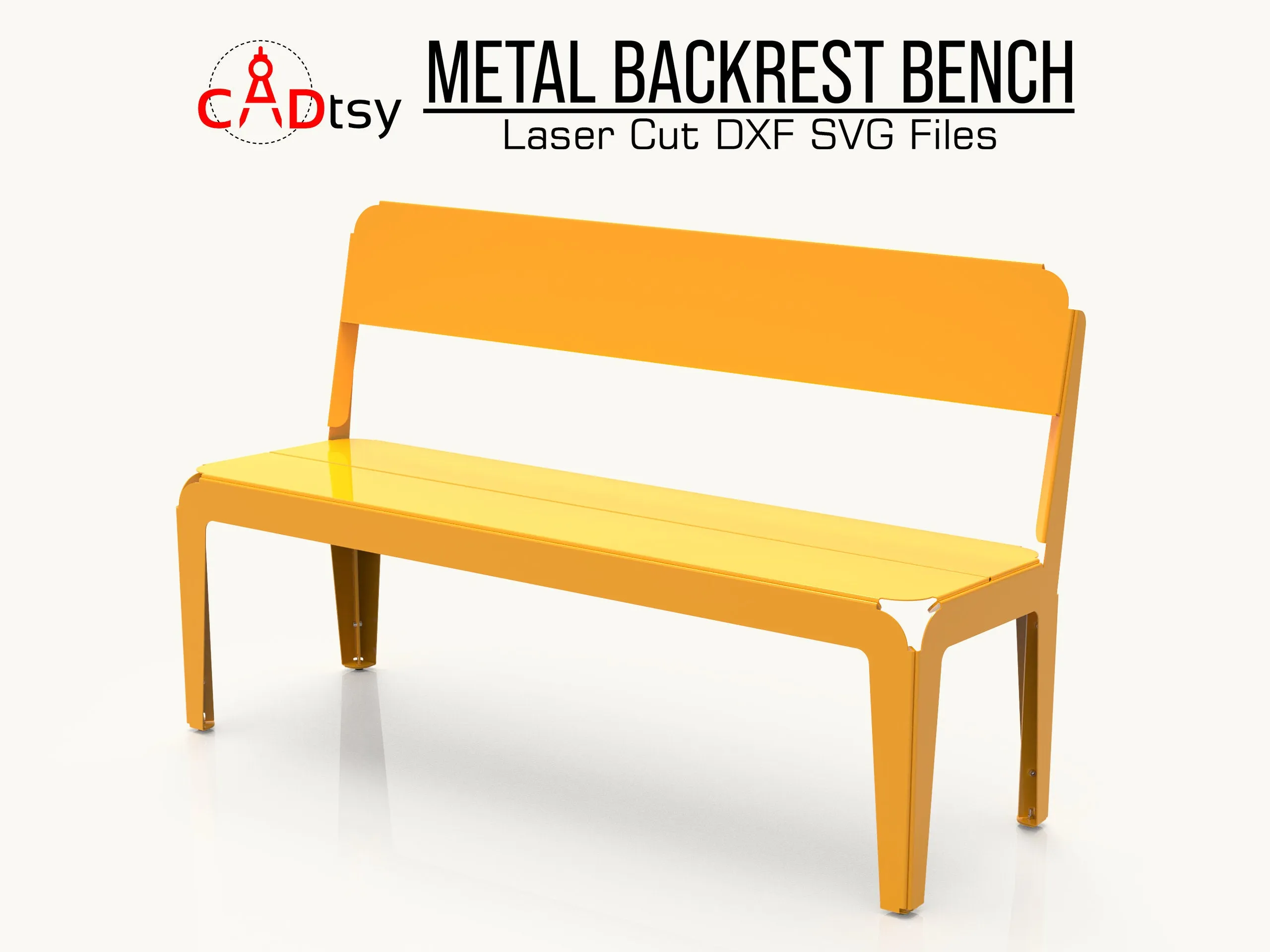 Metal Backrest Bench CNC Files - Precision DXF/SVG for Plasma/Laser Cutting. Length: 1400 mm (55.1 in)