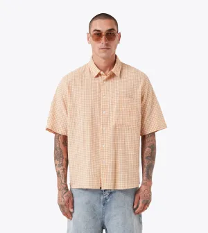 Micro Plaid SS Shirt Orange