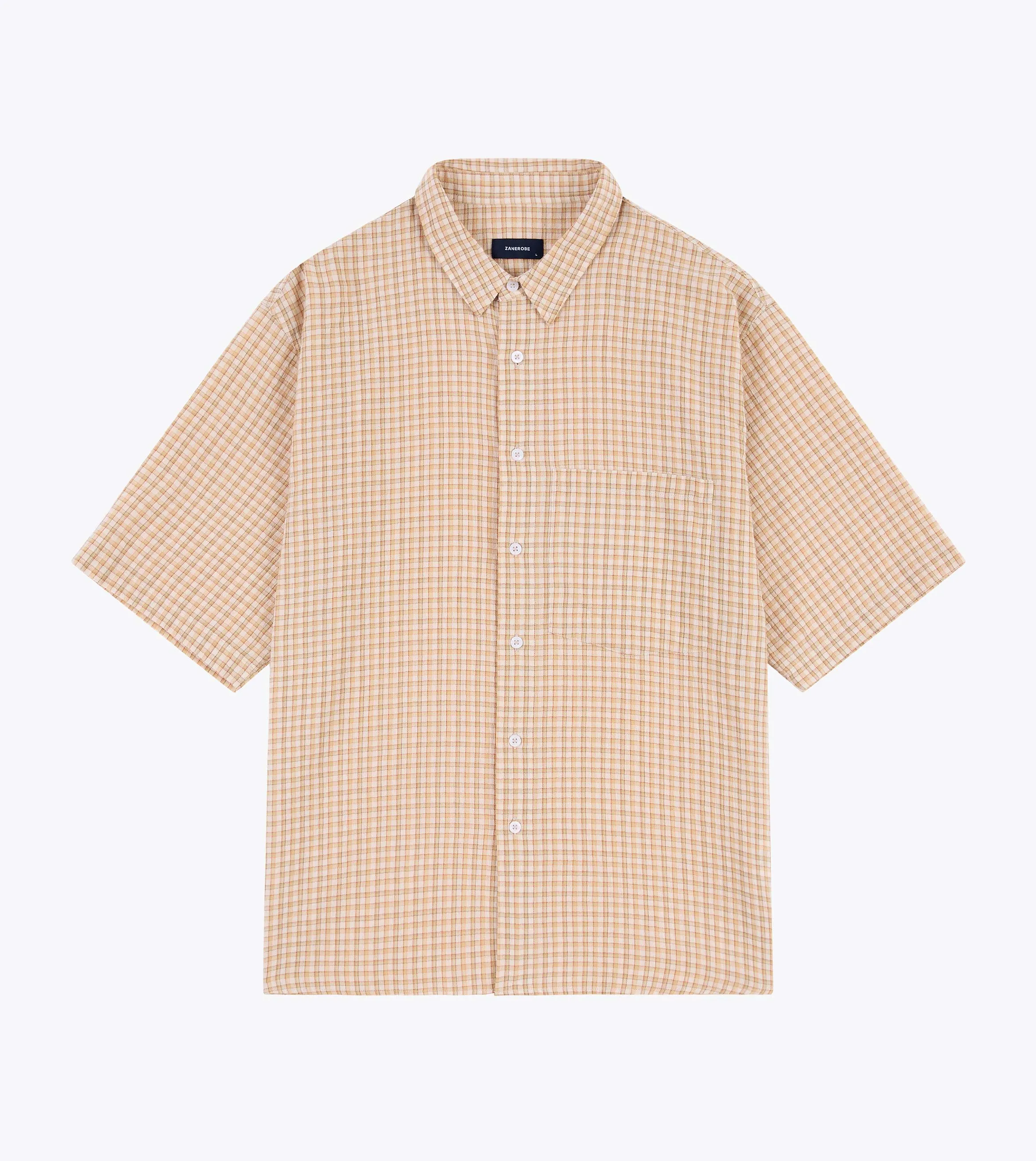 Micro Plaid SS Shirt Orange