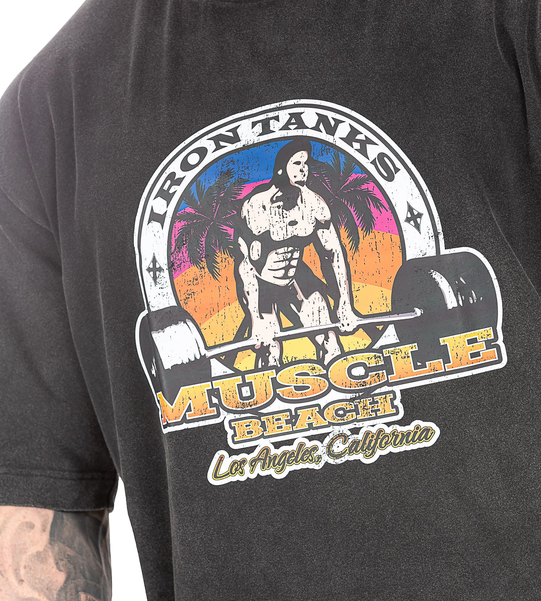 Muscle Beach Tee - Stone Black