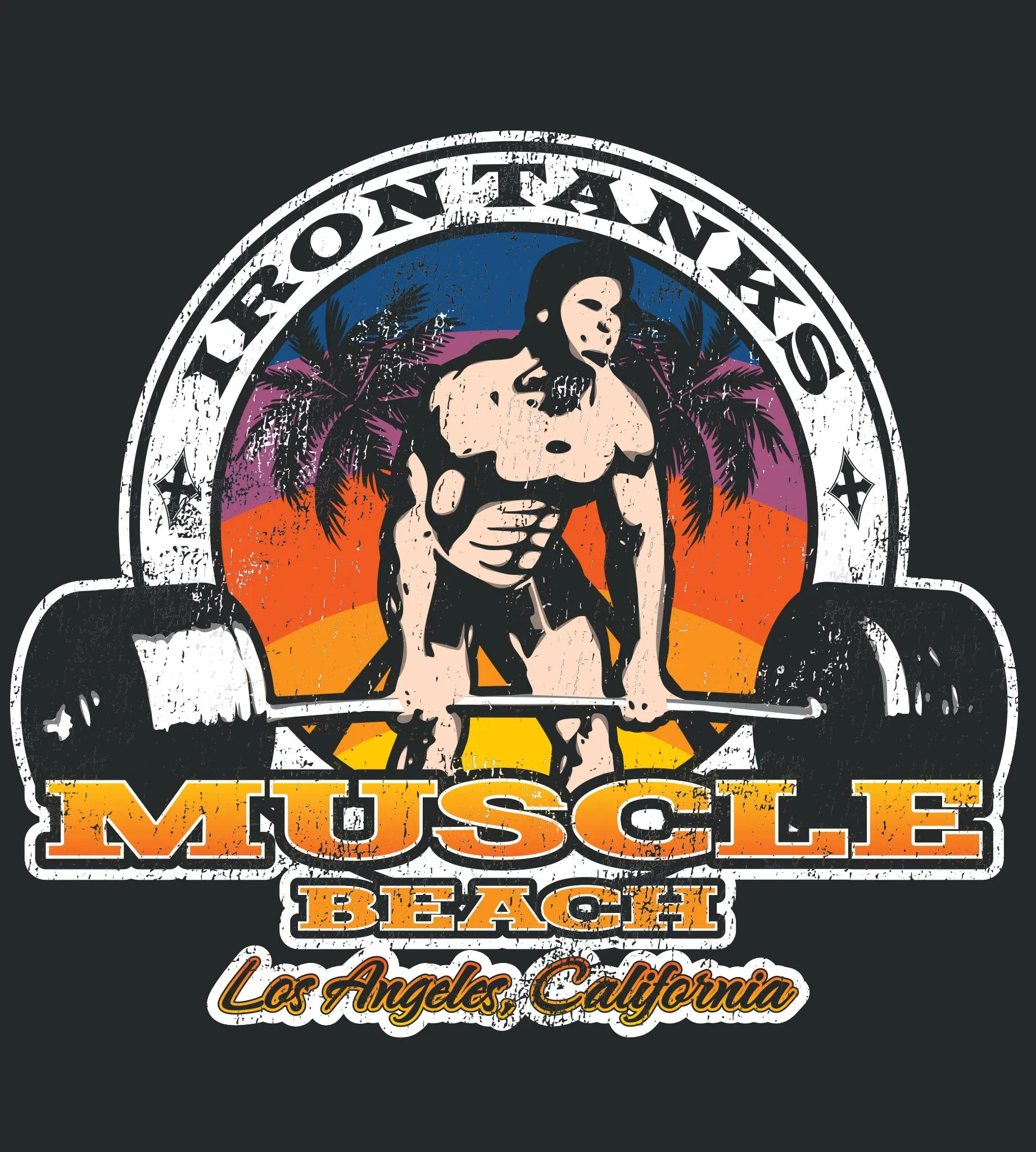 Muscle Beach Tee - Stone Black