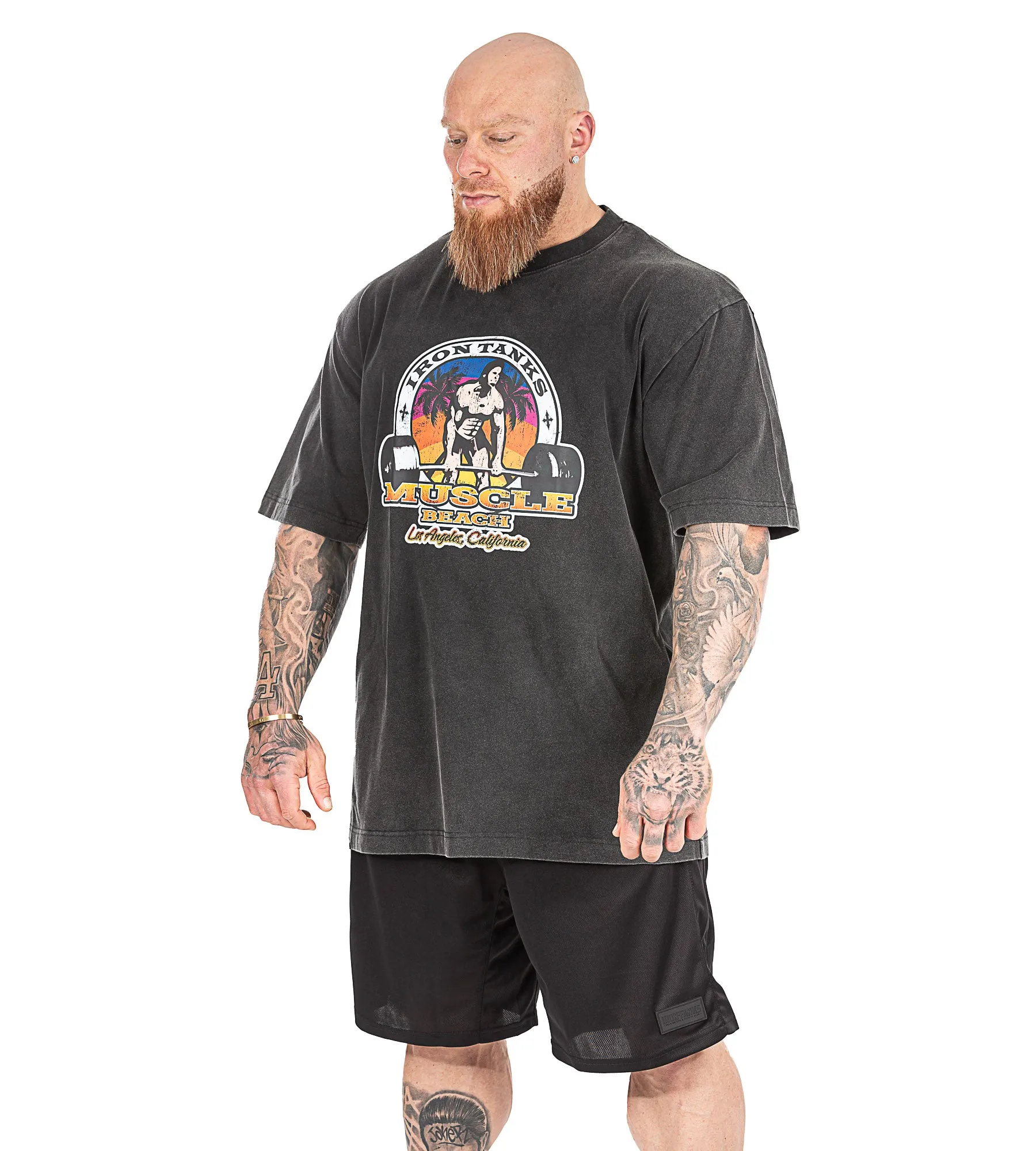 Muscle Beach Tee - Stone Black