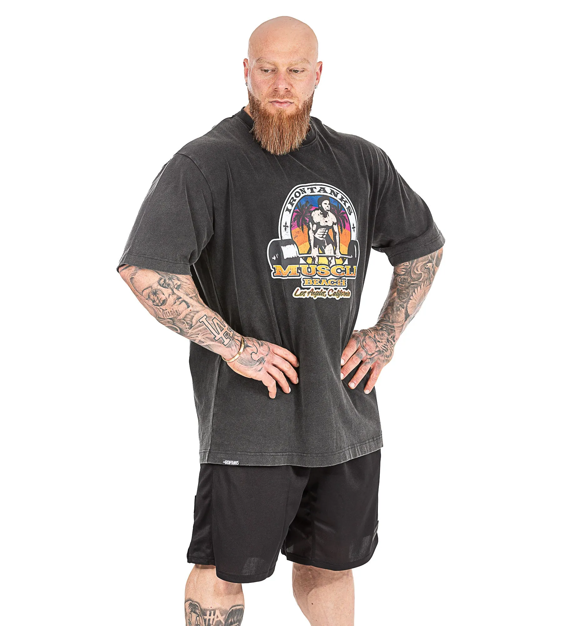 Muscle Beach Tee - Stone Black