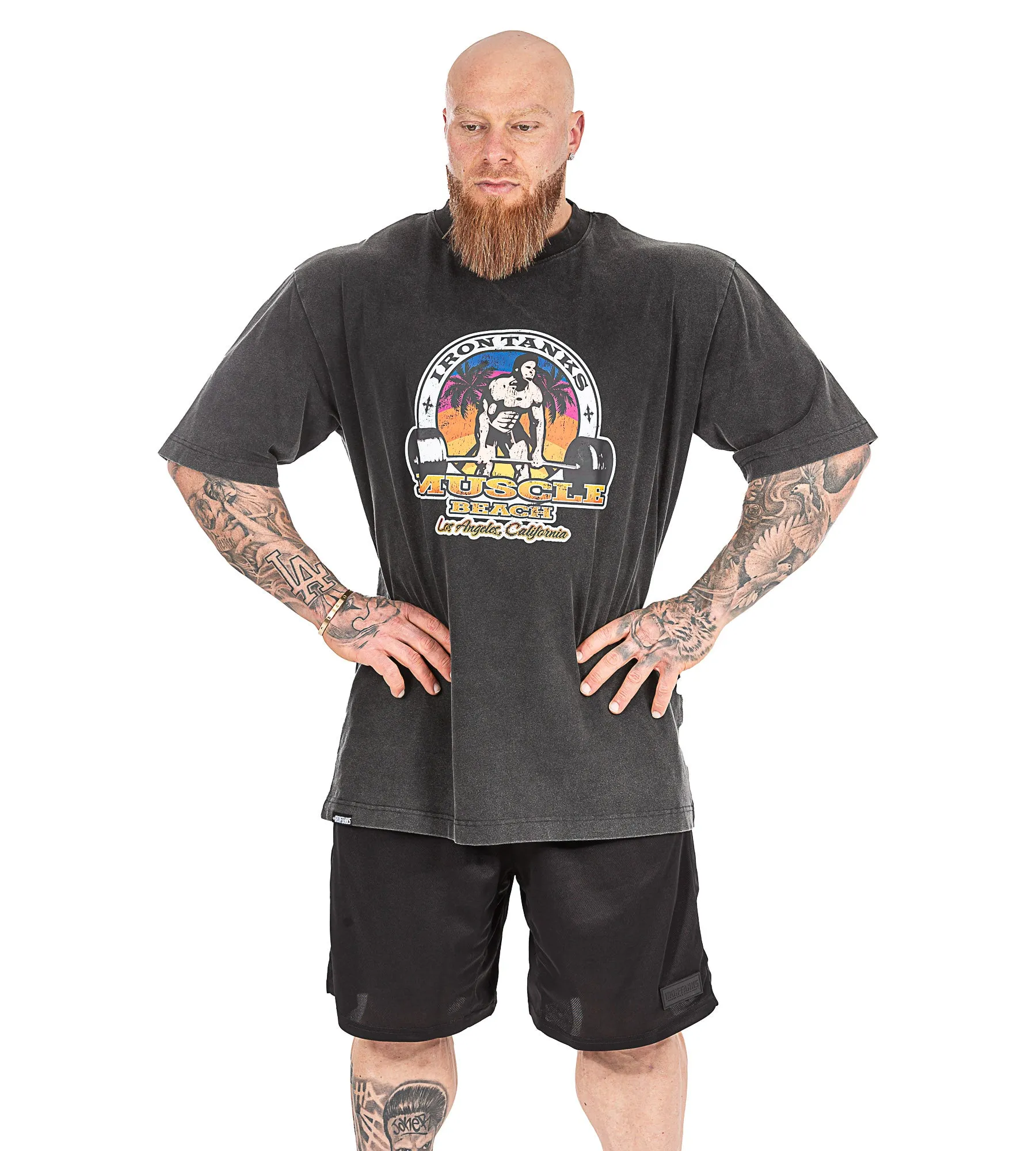 Muscle Beach Tee - Stone Black