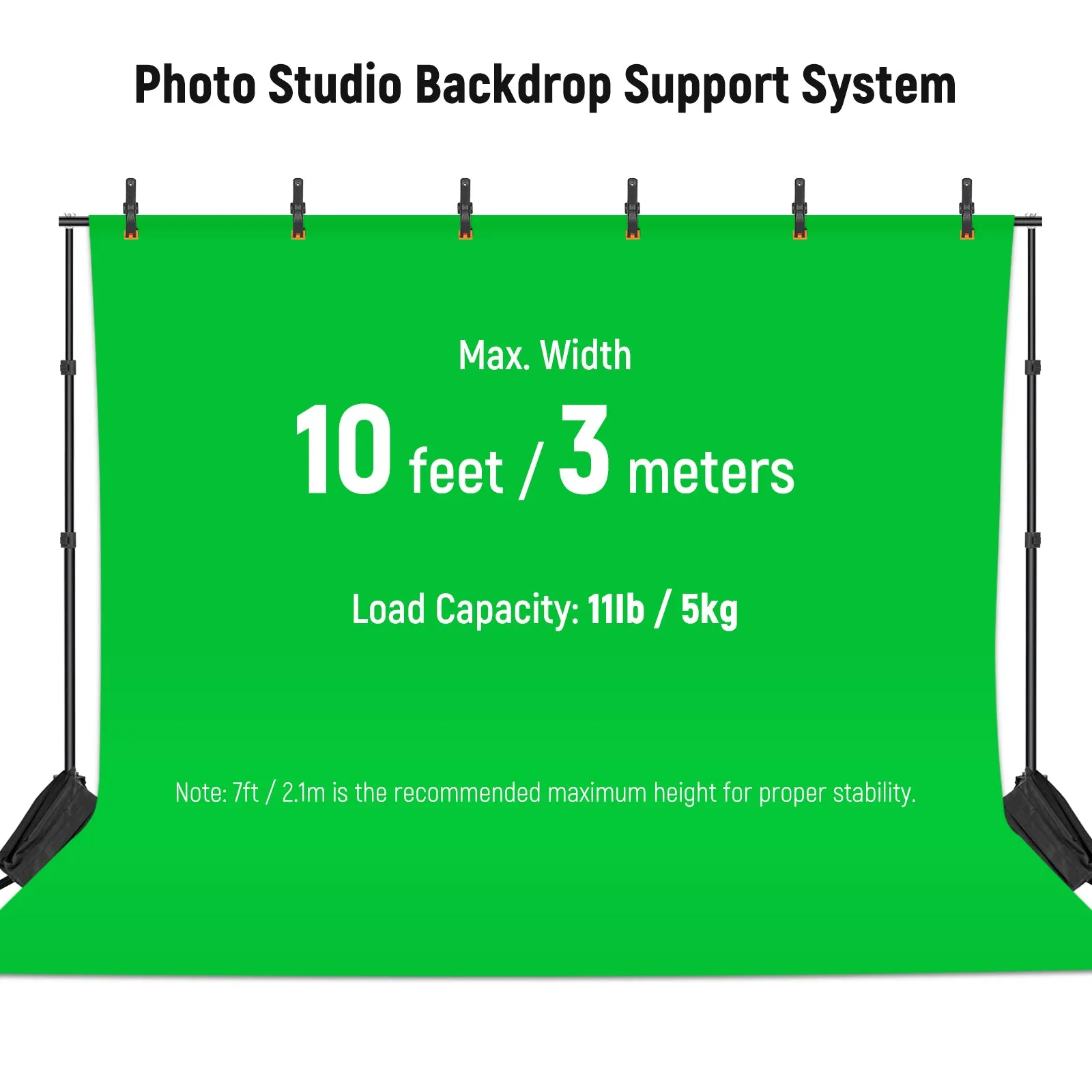 NEEWER 10ft x 7ft Adjustable Background Stand Kit