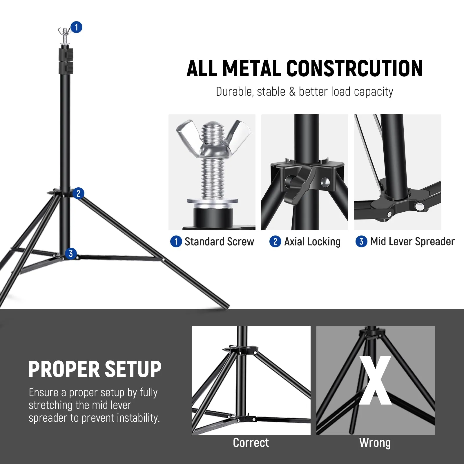 NEEWER 10ft x 7ft Adjustable Background Stand Kit