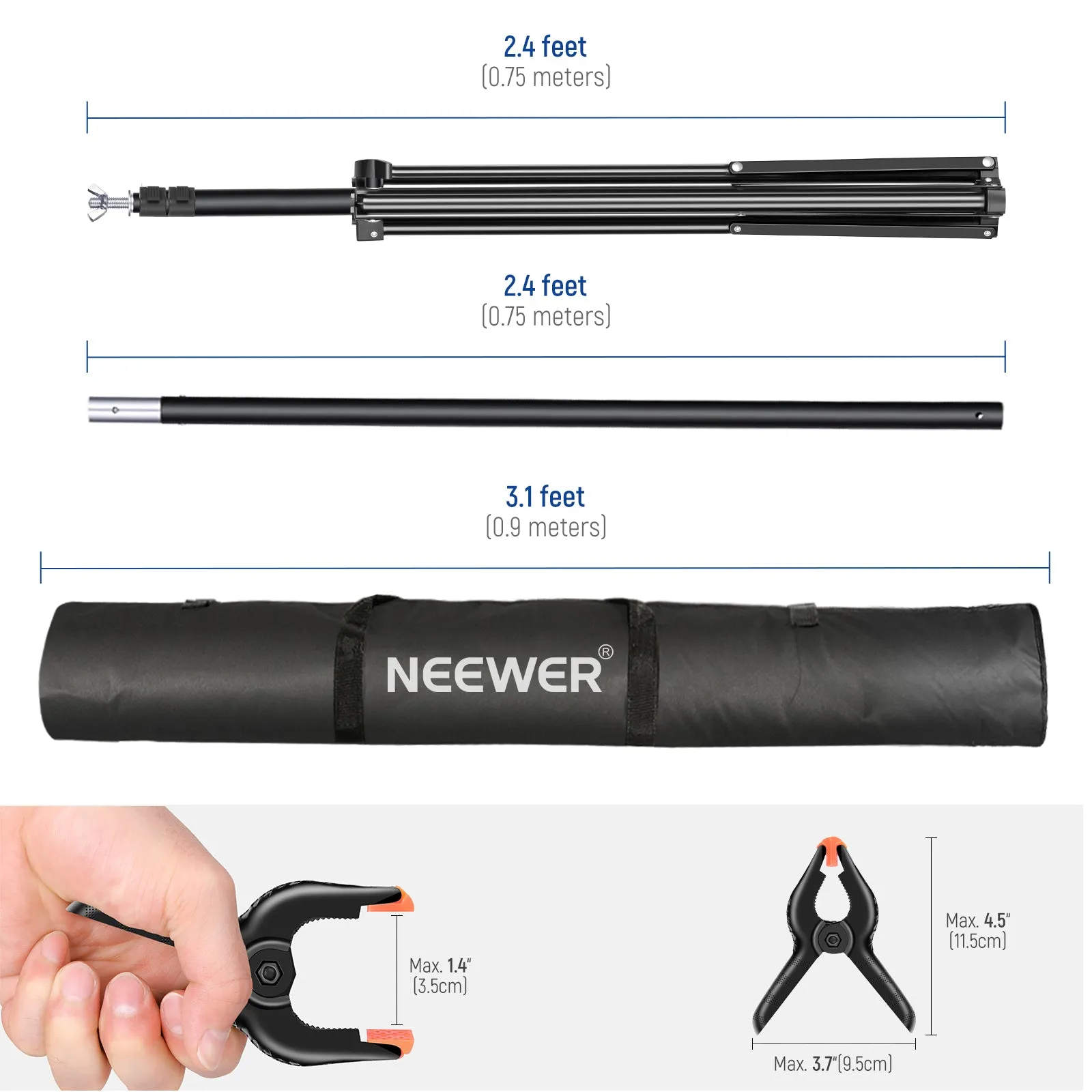 NEEWER 10ft x 7ft Adjustable Background Stand Kit