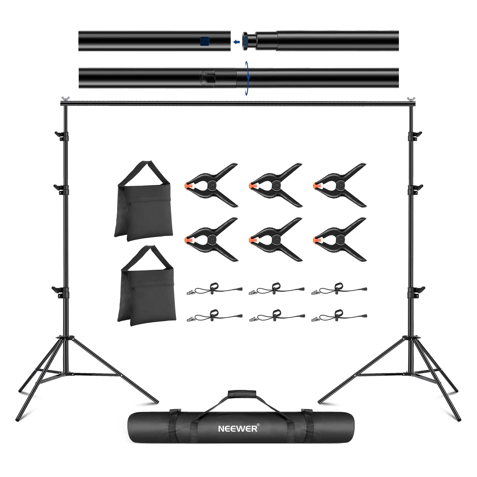 NEEWER 2.6x3m Adjustable Backdrop Stand Kit