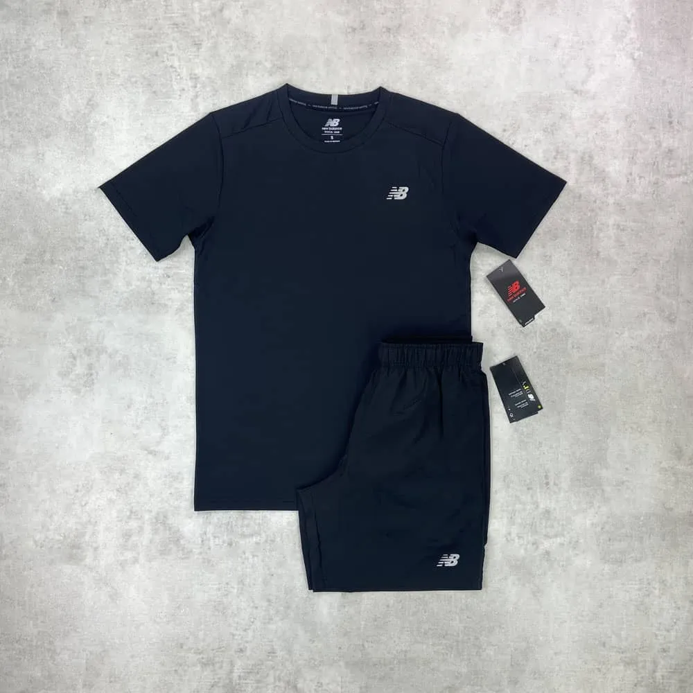 New Balance Core T-shirt/ Shorts Set Black