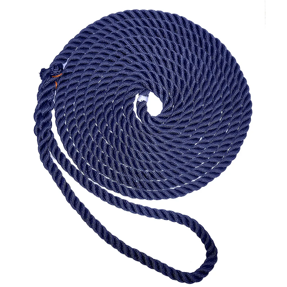 New England Ropes 1/2" X 25 Premium Nylon 3 Strand Dock Line - Navy Blue [C6053-16-00025]