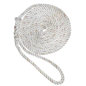 New England Ropes 5/8" Premium 3-Strand Dock Line - White w/Tracer - 35 [C6050-20-00035]