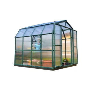 Palram - Canopia | 8x8 Ft Prestige Diffused Greenhouse Kit Package - Green With 6mm Twin-wall Polycarbonate Glazing