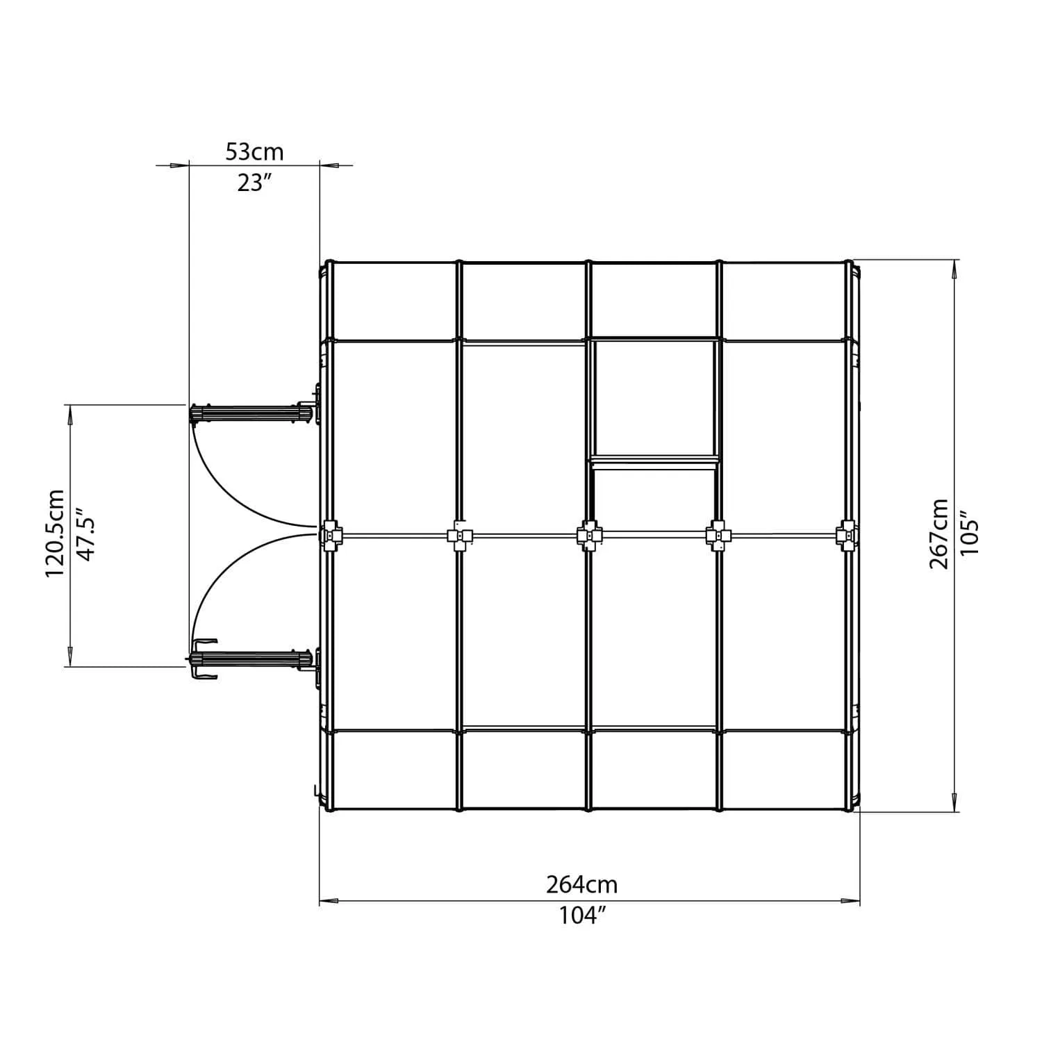 Palram - Canopia | 8x8 Ft Prestige Diffused Greenhouse Kit Package - Green With 6mm Twin-wall Polycarbonate Glazing