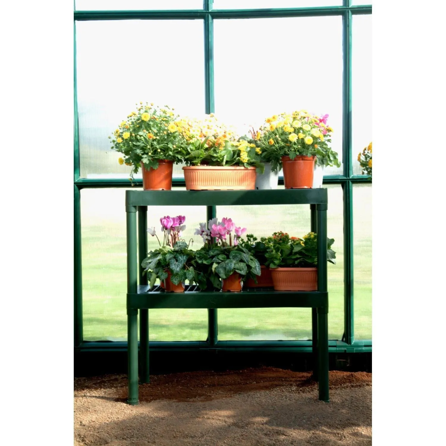 Palram - Canopia | 8x8 Ft Prestige Diffused Greenhouse Kit Package - Green With 6mm Twin-wall Polycarbonate Glazing