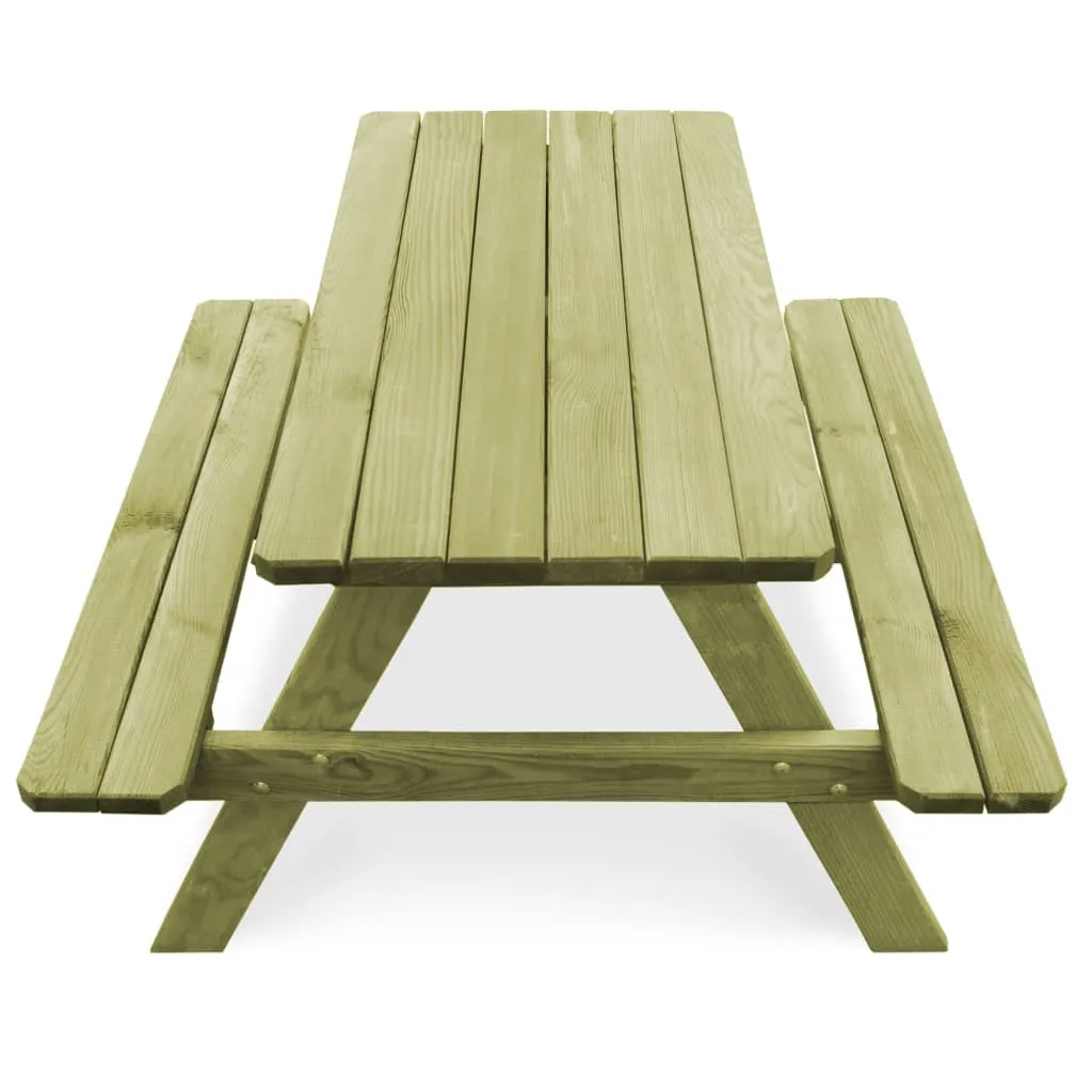 Picnic Table with Benches 90x90x58 cm Impregnated Pinewood