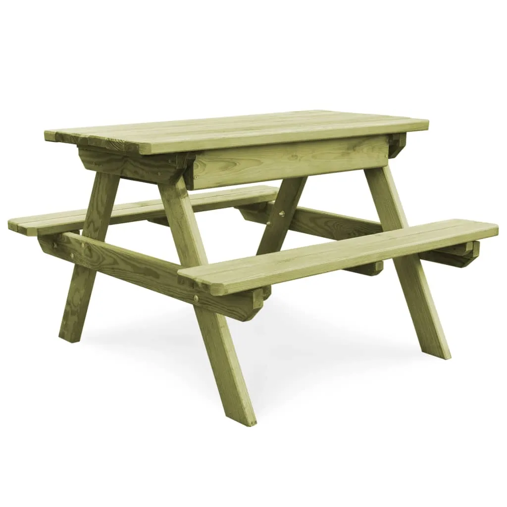 Picnic Table with Benches 90x90x58 cm Impregnated Pinewood