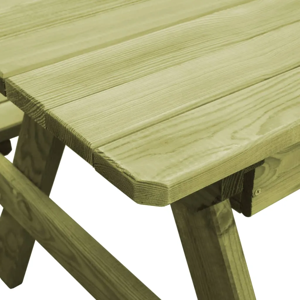 Picnic Table with Benches 90x90x58 cm Impregnated Pinewood