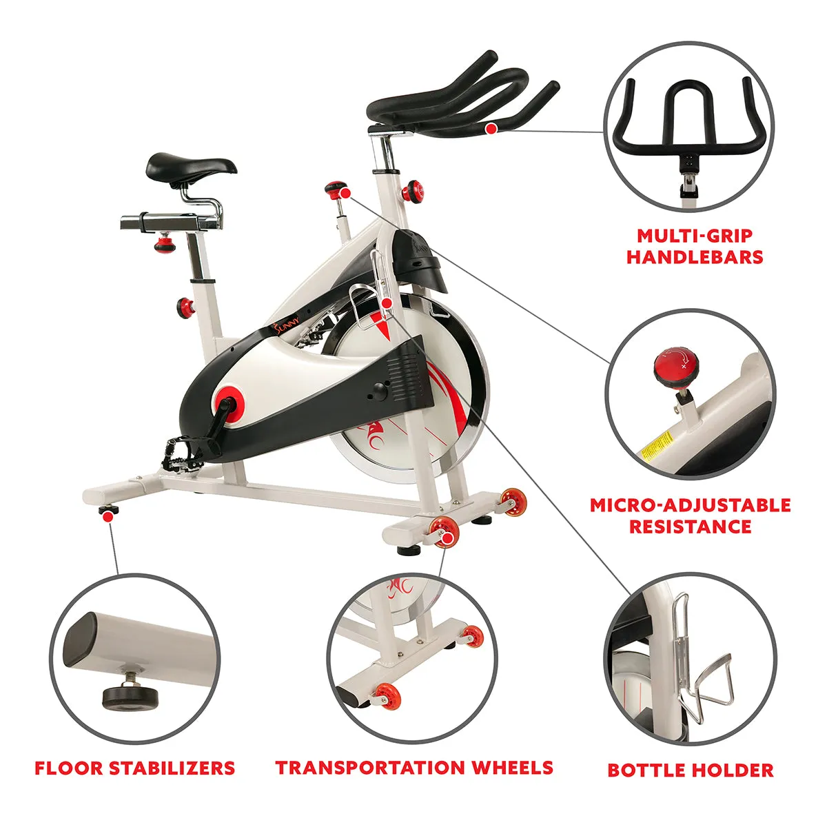 Premium Cycling Exercise Bike Indoor Fitness Belt Drive Clipless Pedal