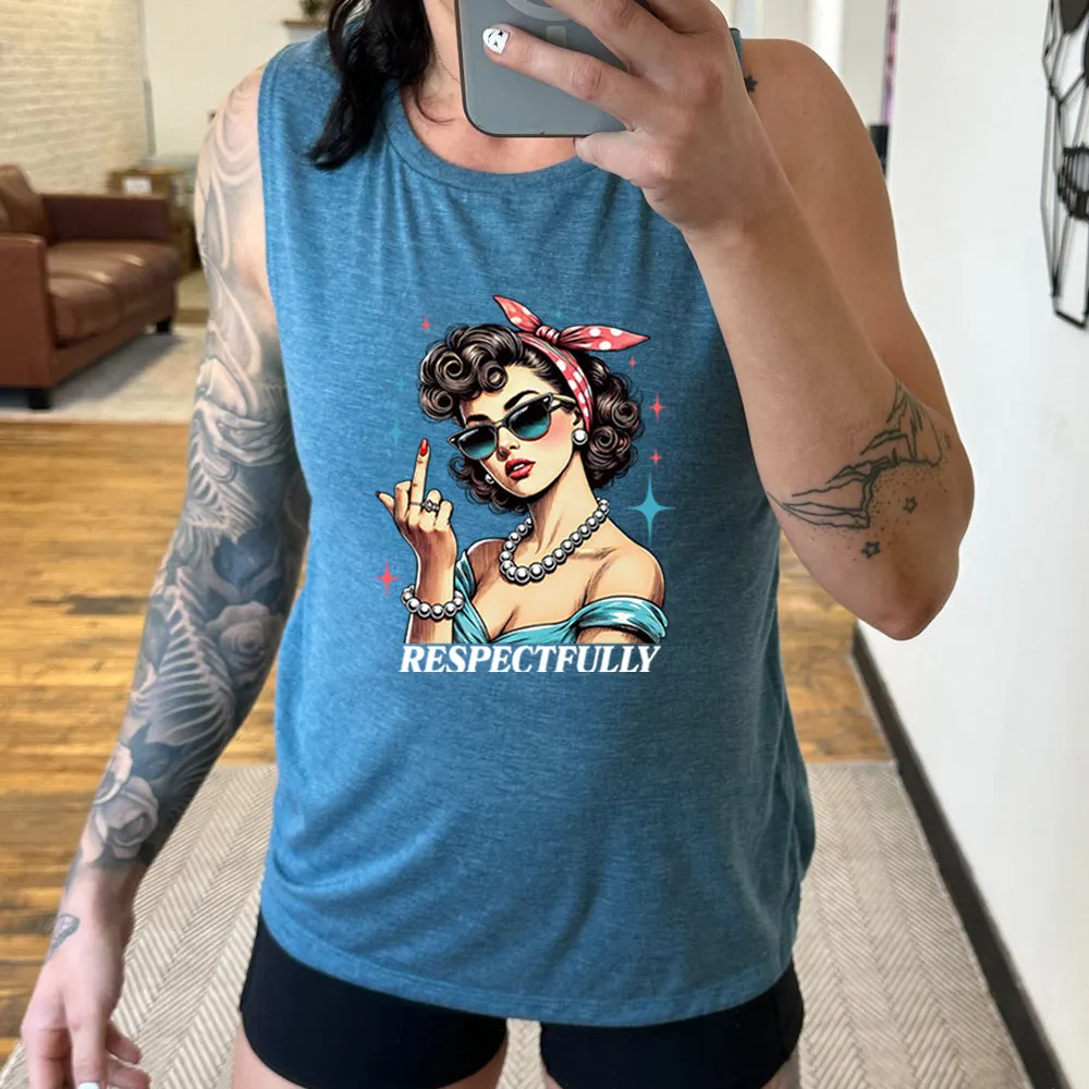 Respectfully Middle Finger Muscle Tank