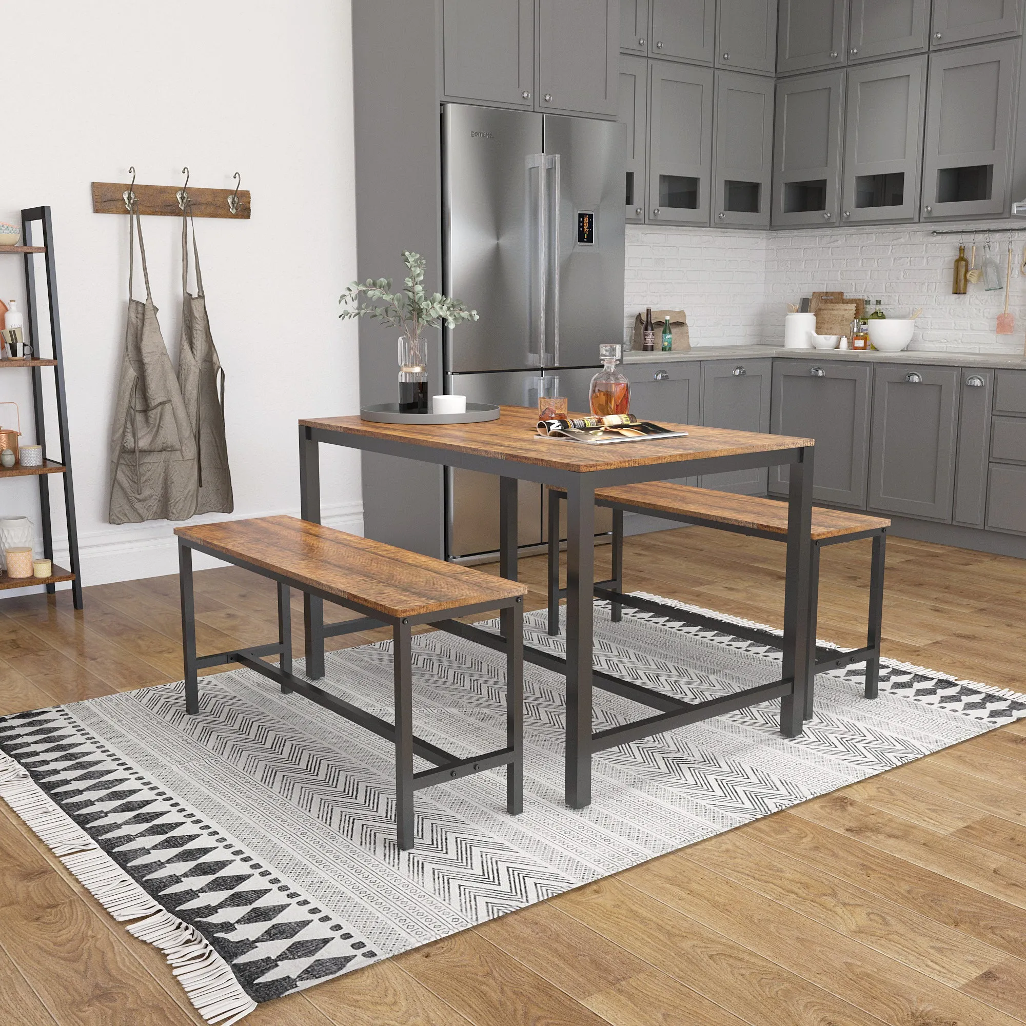 Retro Industrial Dining Table Set