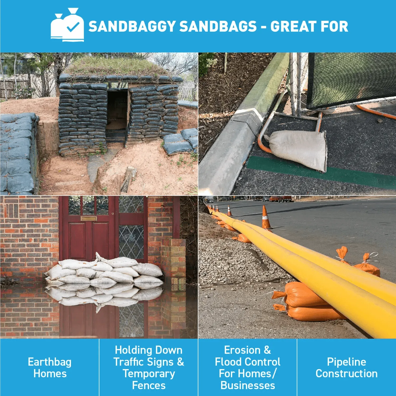 Sandbags For Flooding - 14” x 26” - Empty Woven Polypropylene