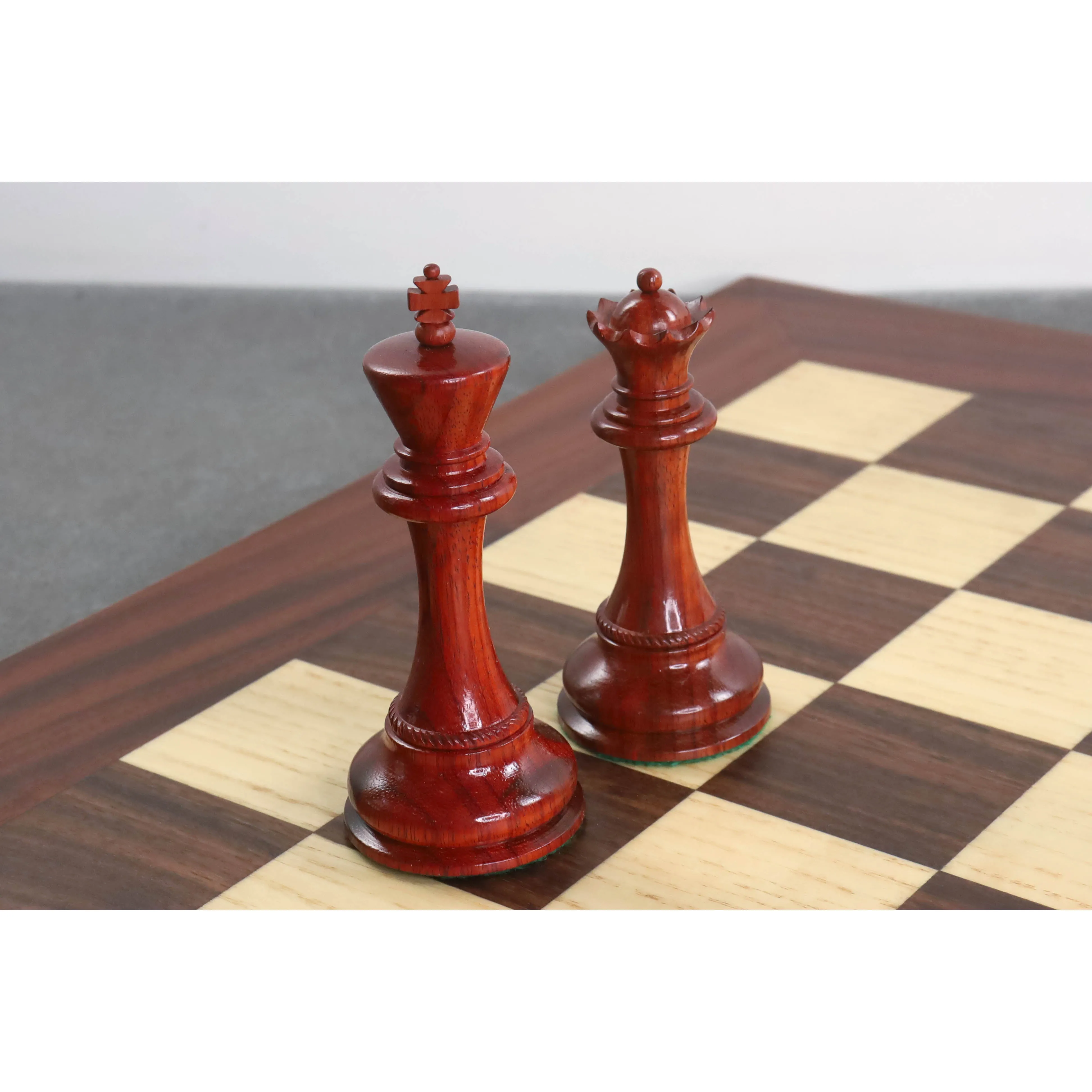 Slightly Imperfect 4.5" Imperator Luxury Staunton Chess Set - Chess Pieces Only - Bud Rosewood - Triple Weight