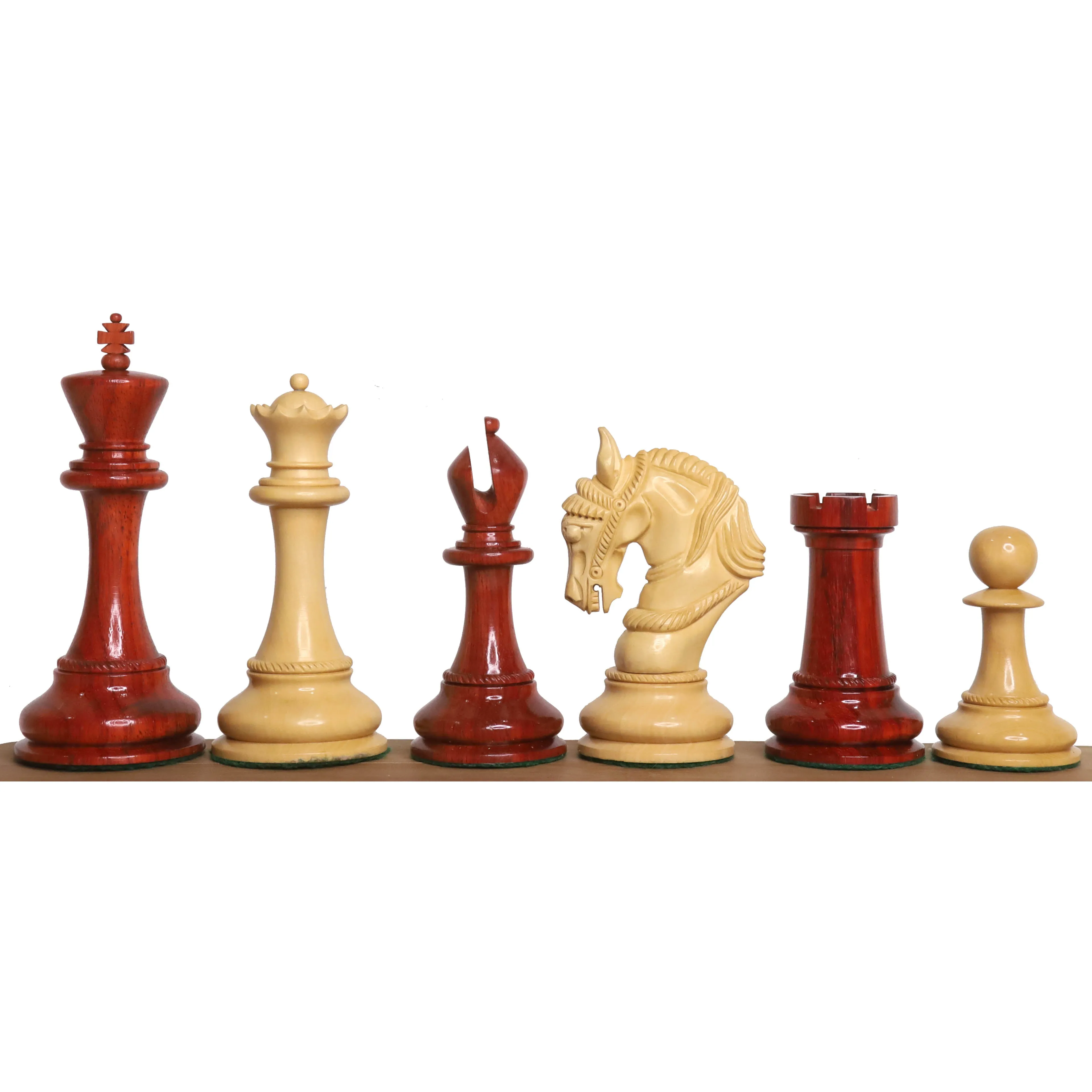 Slightly Imperfect 4.5" Imperator Luxury Staunton Chess Set - Chess Pieces Only - Bud Rosewood - Triple Weight