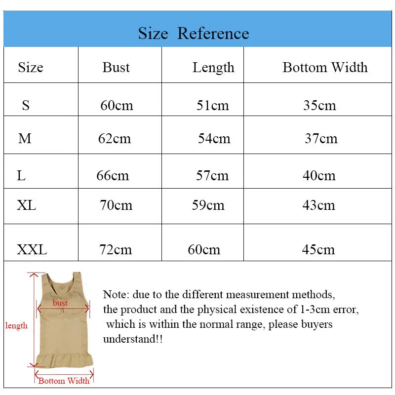 Slim Up Lift Plus Size Bra Tank Top Body Removable Underwear Vest Corset Shapewear p