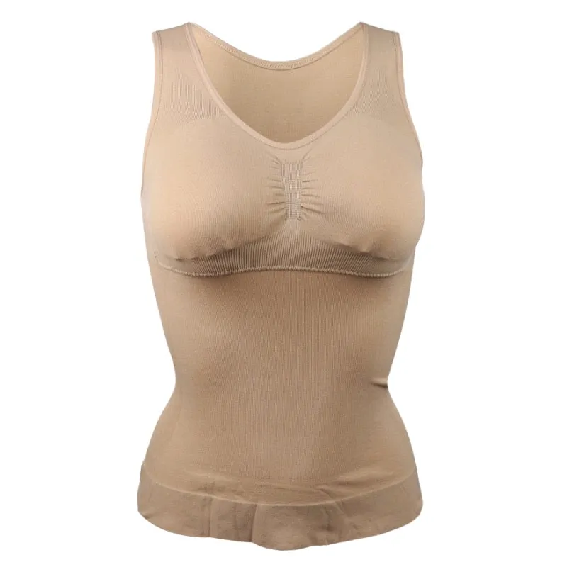 Slim Up Lift Plus Size Bra Tank Top Body Removable Underwear Vest Corset Shapewear p