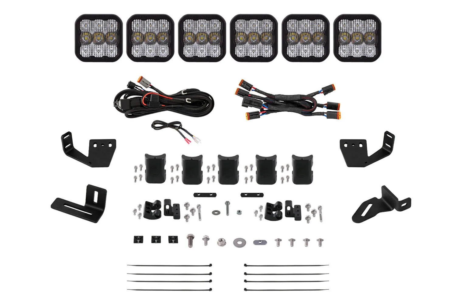 SS5 7-Pod CrossLink Mounting Kit for Prinsu/Sherpa Roof Racks Pro White Driving