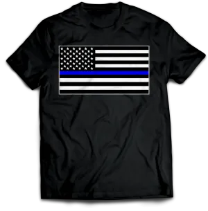 Thin Blue Line Police Flag Unisex T-Shirt