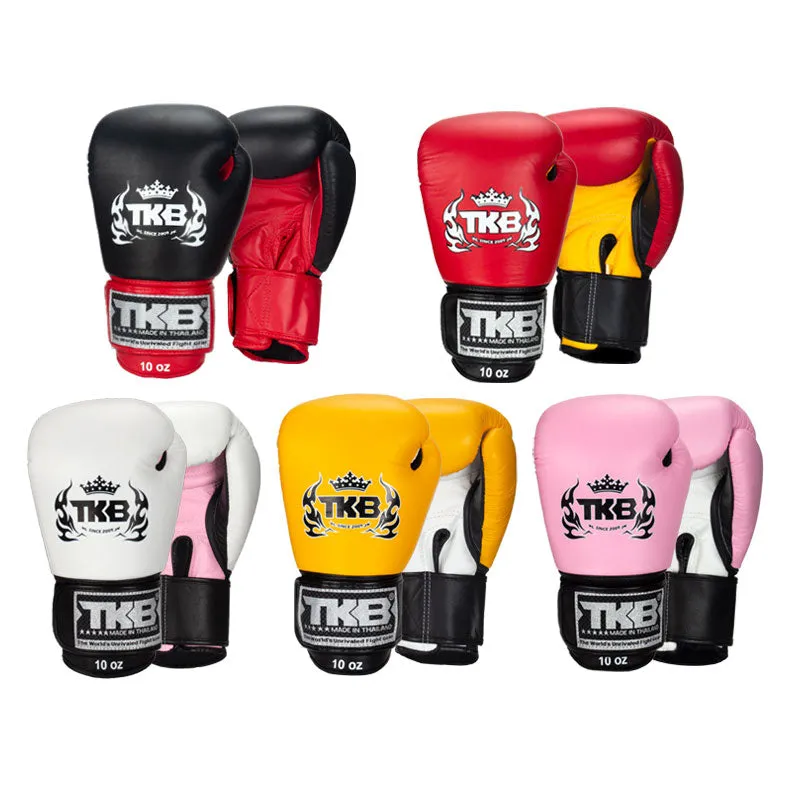 Top King Ultimate Velcro TKBGUV KIDS MUAY THAI BOXING GLOVES Cowhide Leather 6 oz 6 Colours