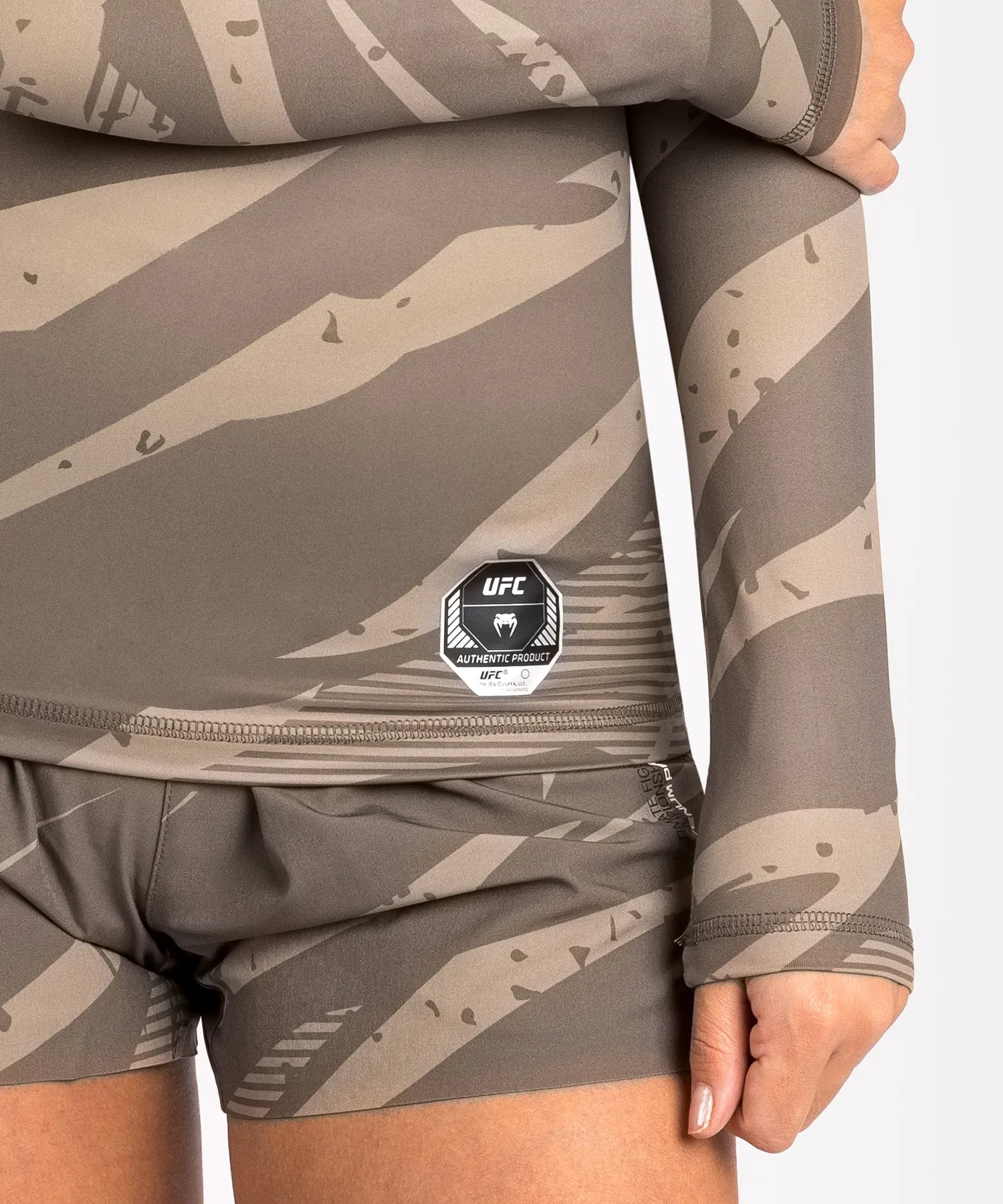 UFC Adrenaline by Venum Fight Week Women’s Performance Long Sleeve Rashguard - Desert Camo