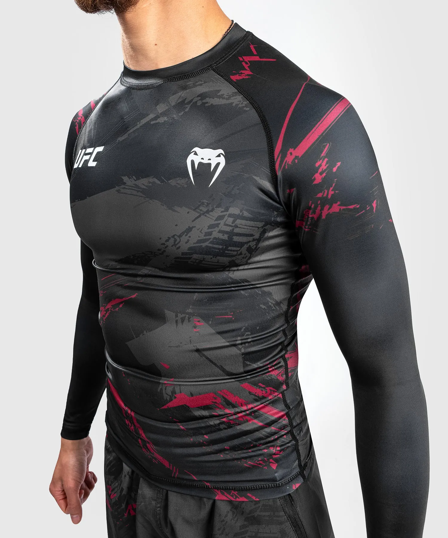 UFC Venum Authentic Fight Week 2.0 Men’s Performance Long Sleeve Rash Guard - Black/Red