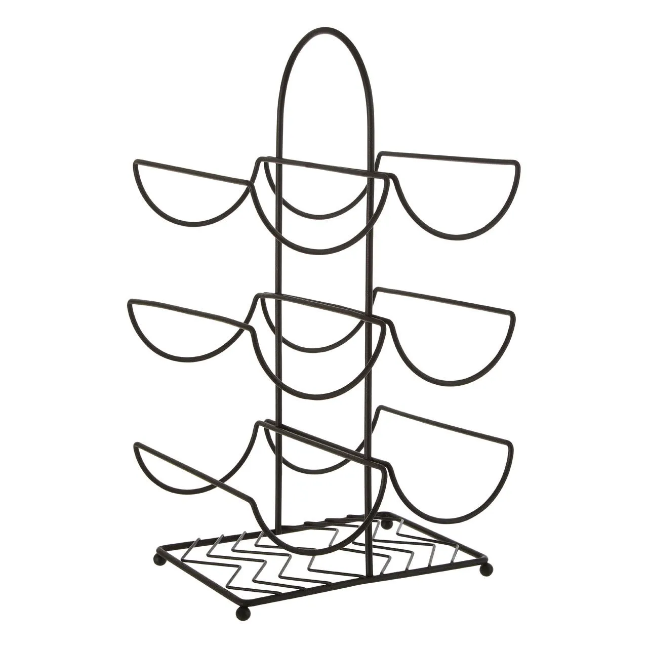 Vertex Black Powder Coat 6 Bottle Wine Rack