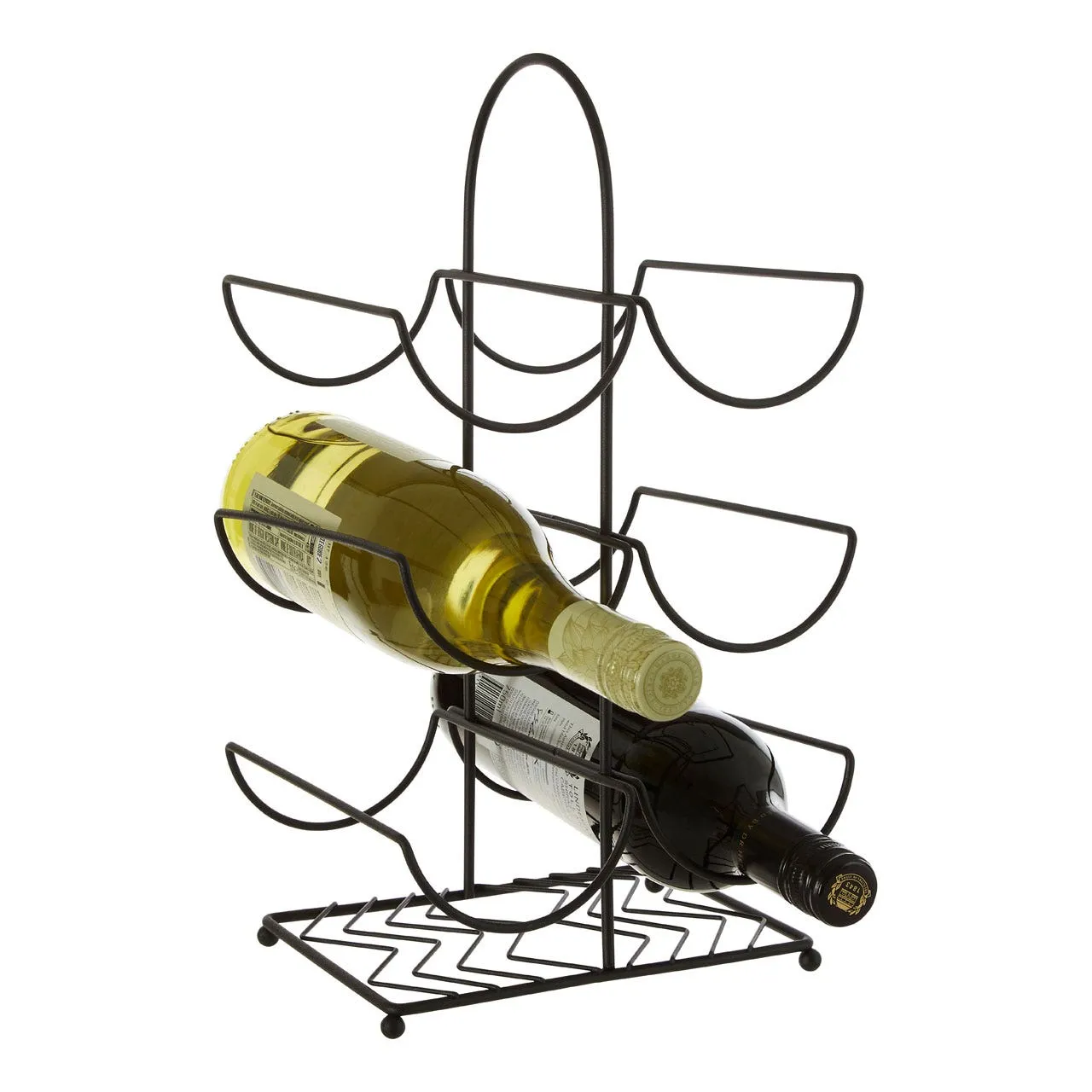 Vertex Black Powder Coat 6 Bottle Wine Rack