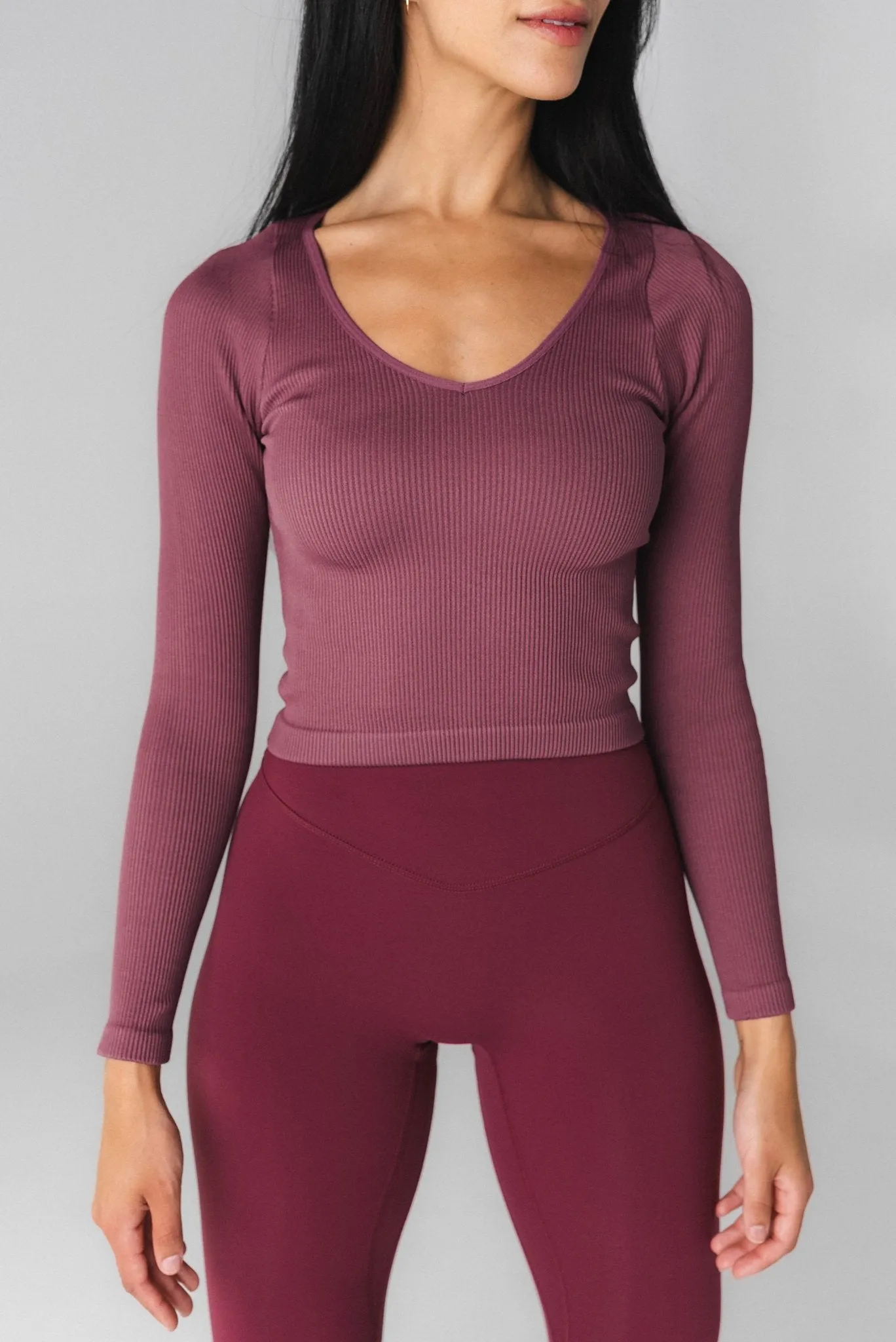 Vitality Synergy V Long Sleeve - Mauve